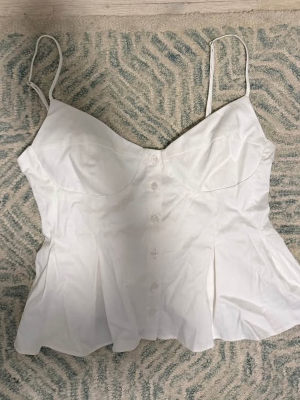 NWT ZARA White Spaghetti Strap Bustier Top